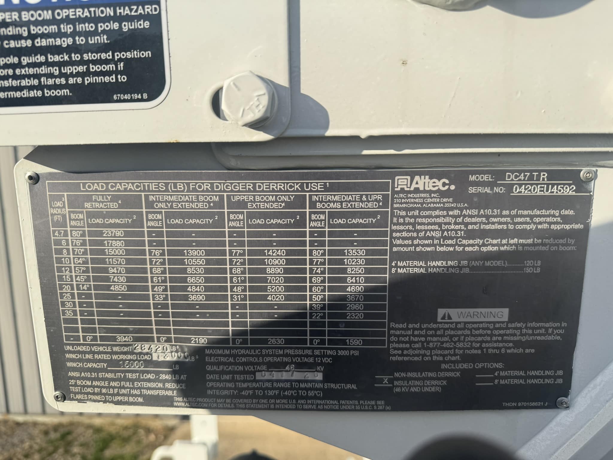 47' ALTEC DC47TR DIGGER DERRICK ON 2024 FREIGHTLINER M2 106 CHASSIS- UNDER 600 MILES SINCE NEW- FRESH INDEPENDENT BOOM CERTIFICATION - Image 26