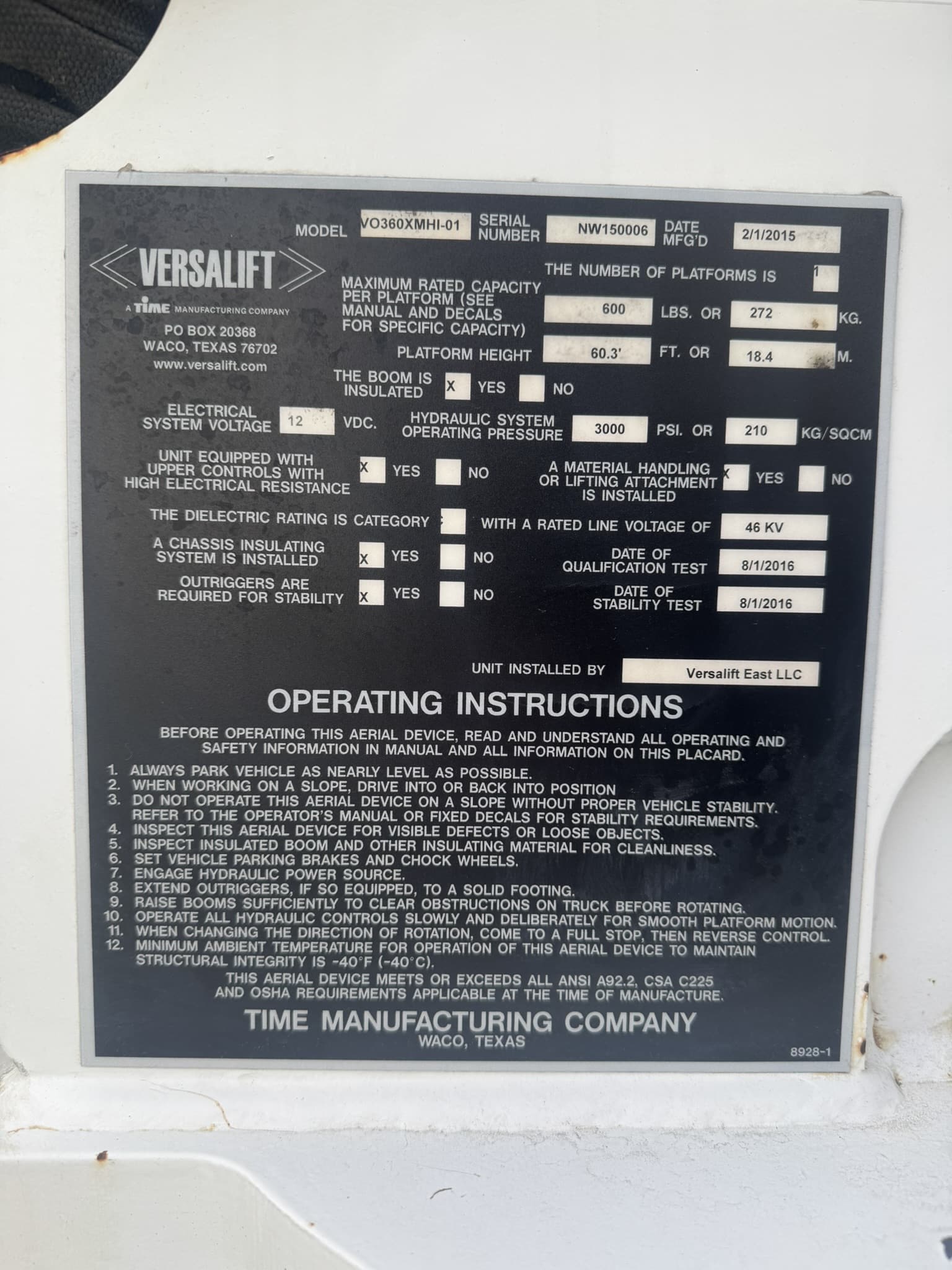 65' VERSALIFT VO360XMHI-01 ON 2015 FORD F750 4X2 CHASSIS - Image 26