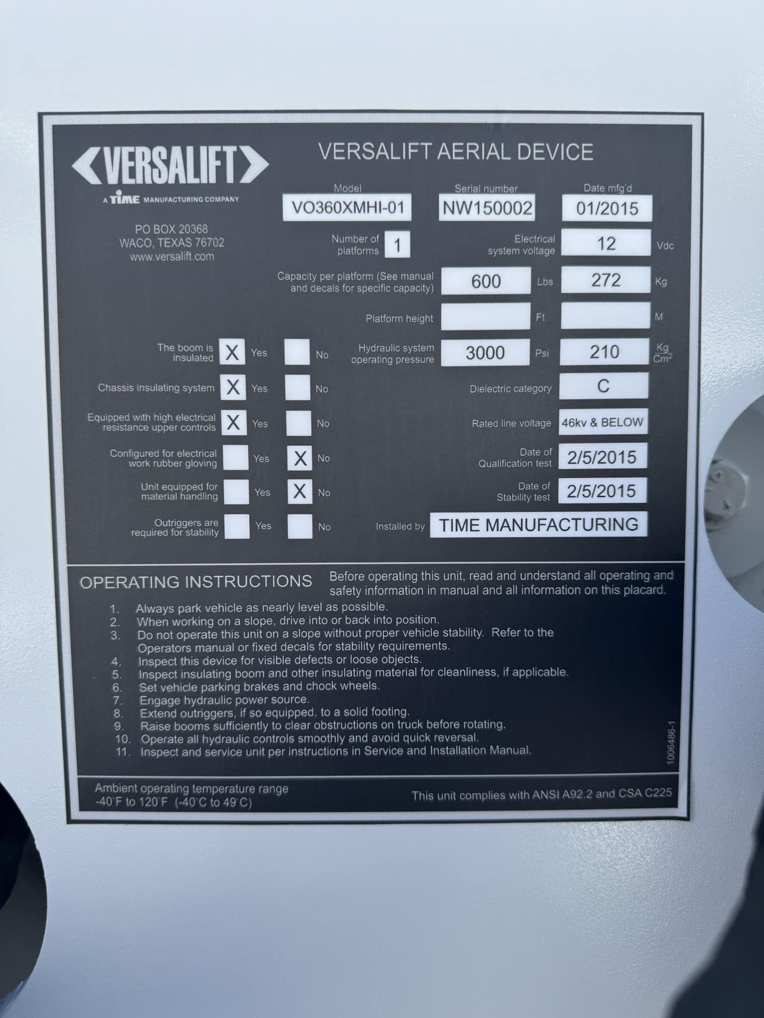 65' VERSALIFT VO360XMHI-01 ON 2015 FORD F750 4X2 CHASSIS - Image 30